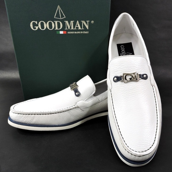 GOODMAN 🇮🇹 MEN'S SOFT WHITE LEATHER COMFORT LOAFERS - Picture 8 of 8
